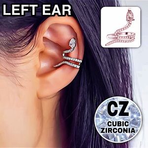 ⚜️[𝟯𝟬%𝗢𝗙𝗙|𝗯𝘂𝗻𝗱𝗹𝗲𝘀 𝟯+]⚜️CZ 18K Snake Cuff Earring NEW